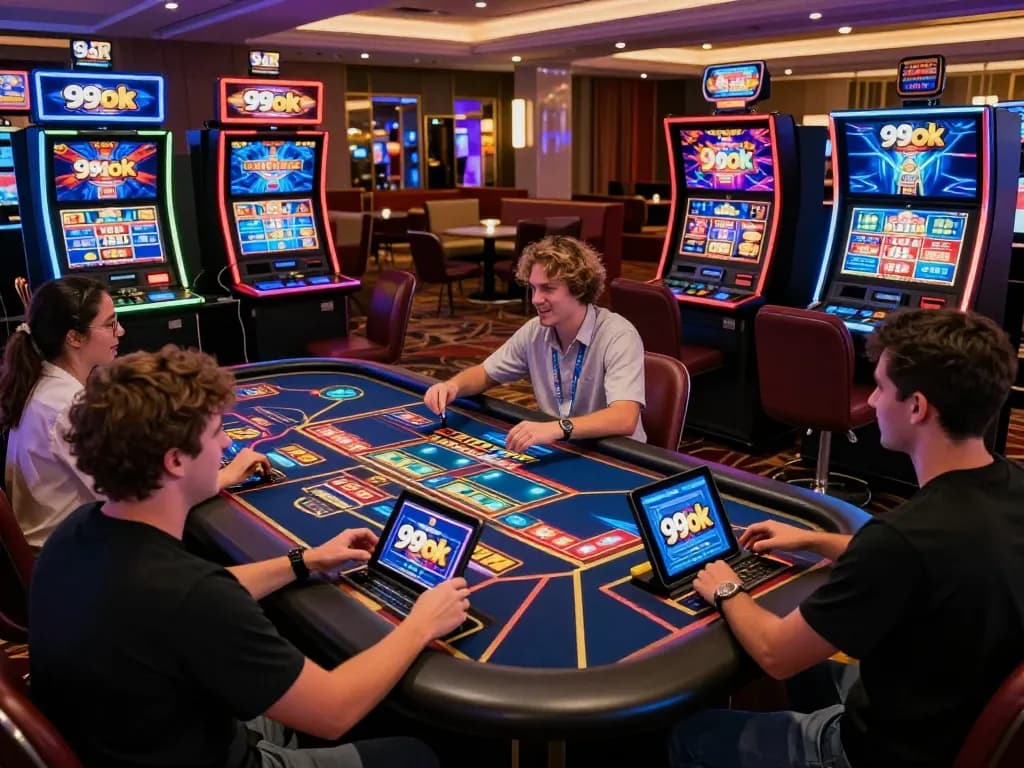Players enjoying a vibrant online gaming experience on 99ok platform with live dealers and exciting slot machines.