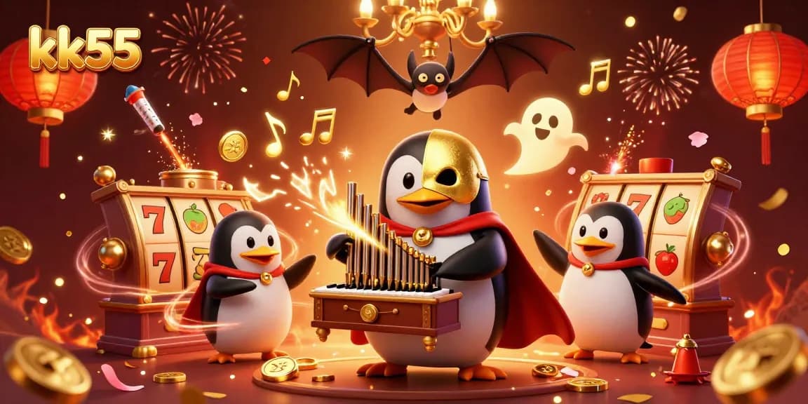 Experience winning moments with kk55 while the phantom penguin entertains at the casino.