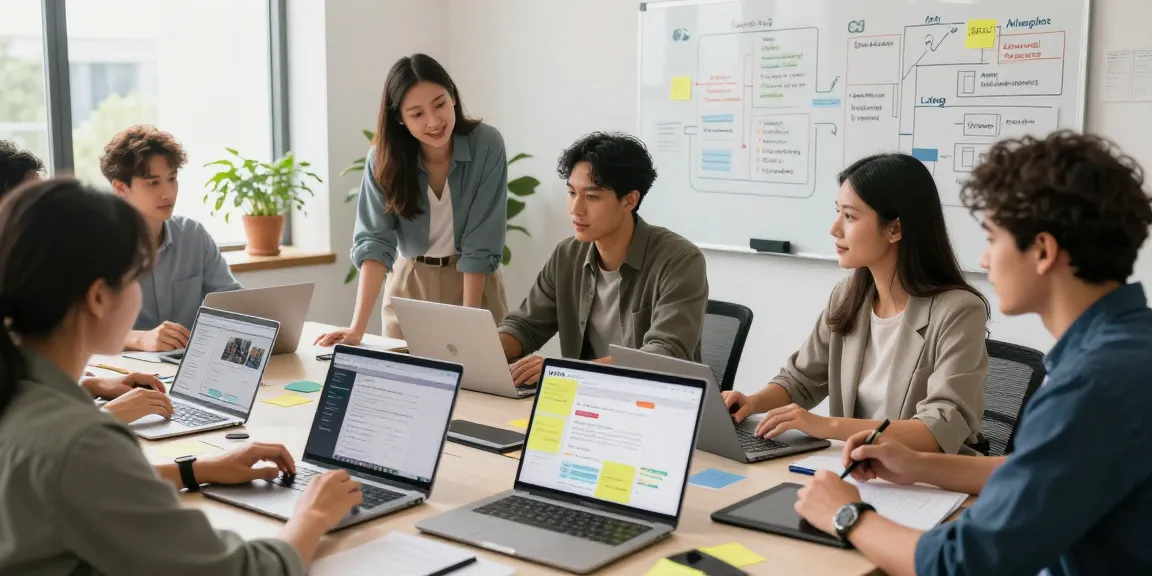 Team collaboration in a bright workspace featuring the WPS Official Website interface.