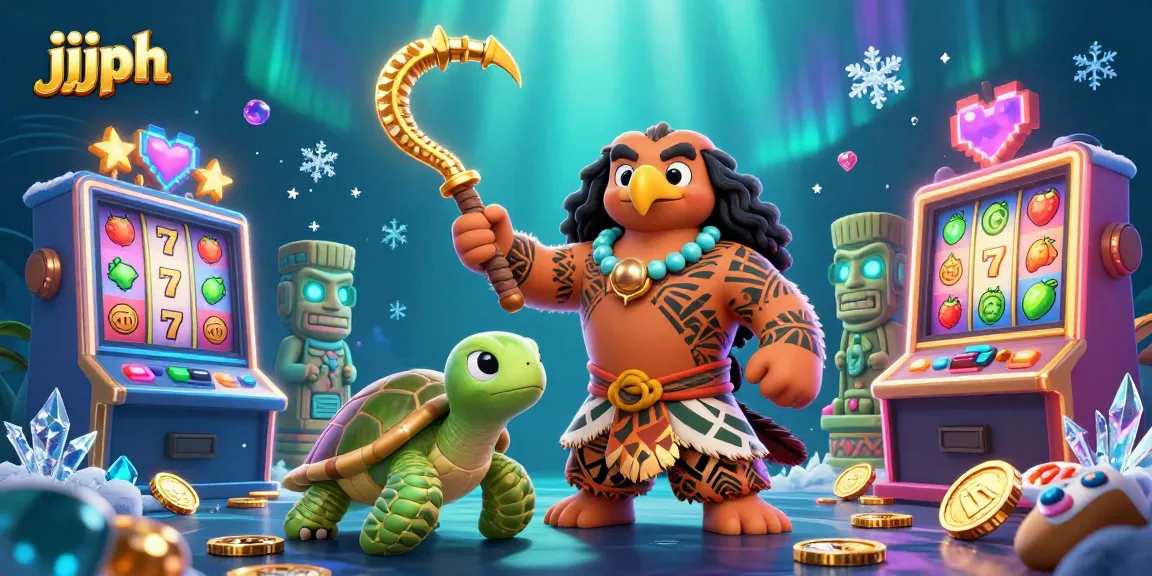 Spin the jjjph slots with vibrant characters and colorful casino elements in a captivating scene.