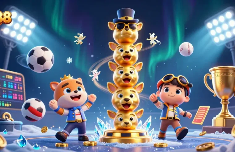 Engage with BU88 for dynamic sports betting excitement featuring vibrant 3D elements.